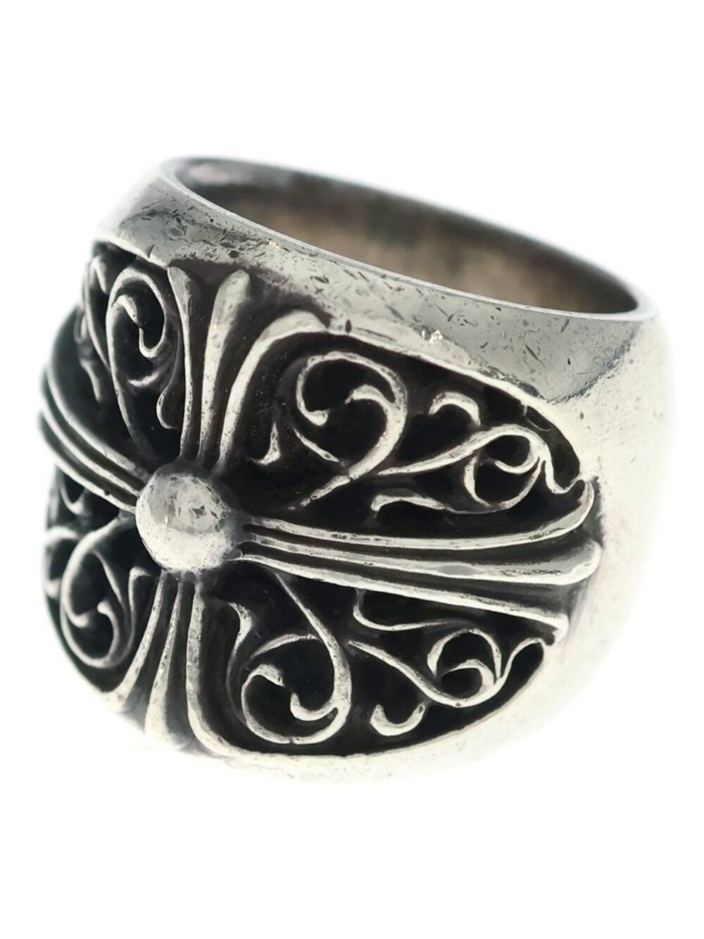 Chrome Hearts Classic Oval Cross Ring Silver